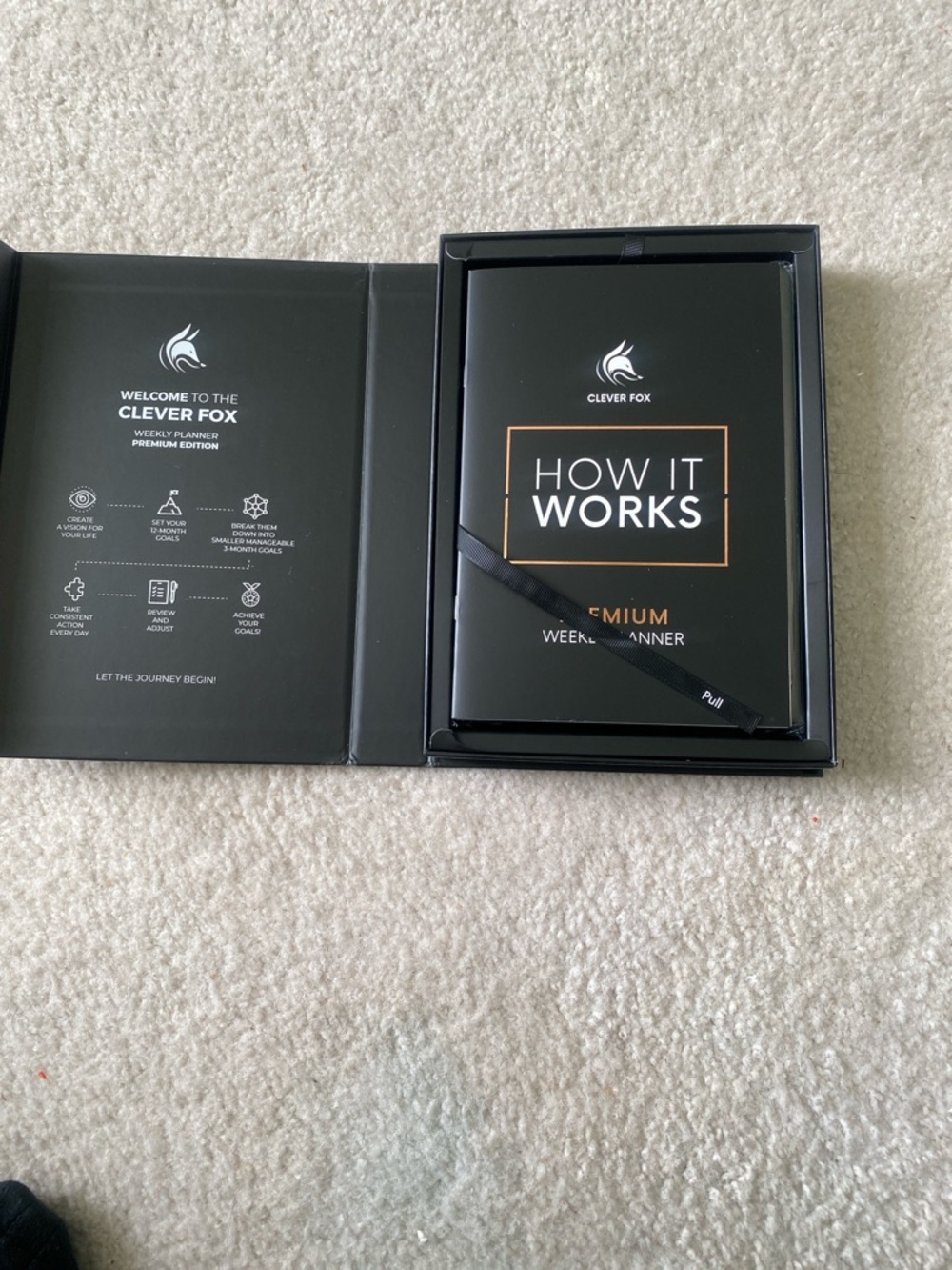 Clever Fox "How It Works" Premium Weekly Planner - Black